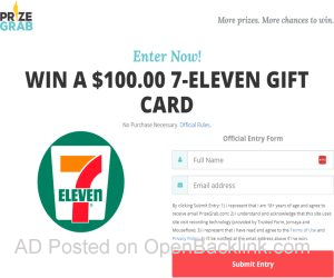 WIN FREE 7 ELEVEN GIFT CARD